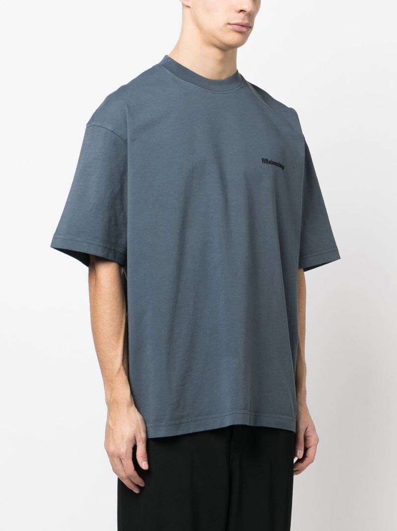 Blue Logo Print T-shirt