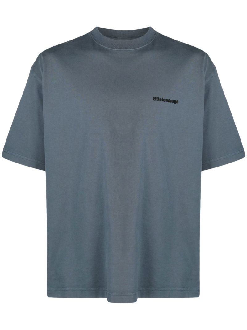 Blue Logo Print T-shirt