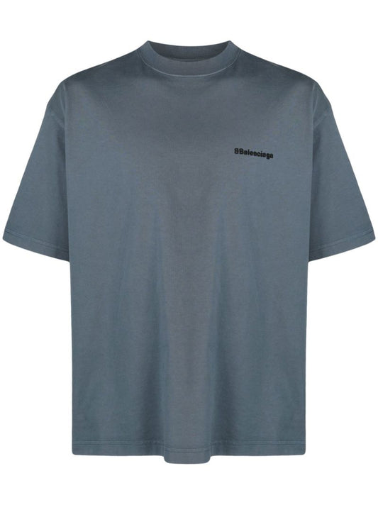 Blue Logo Print T-shirt