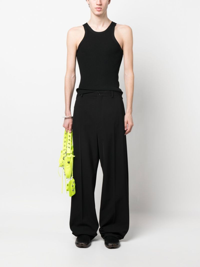 Black High Waist Tailored Trousers