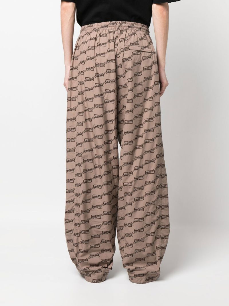 Neutral Monogram Print Track Pants