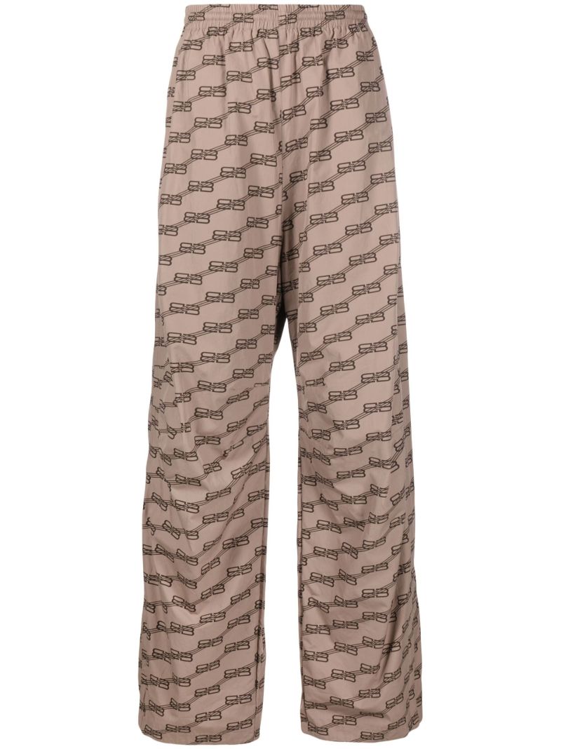 Neutral Monogram Print Track Pants