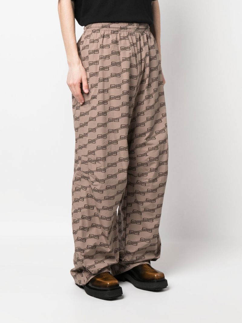 Neutral Monogram Print Track Pants