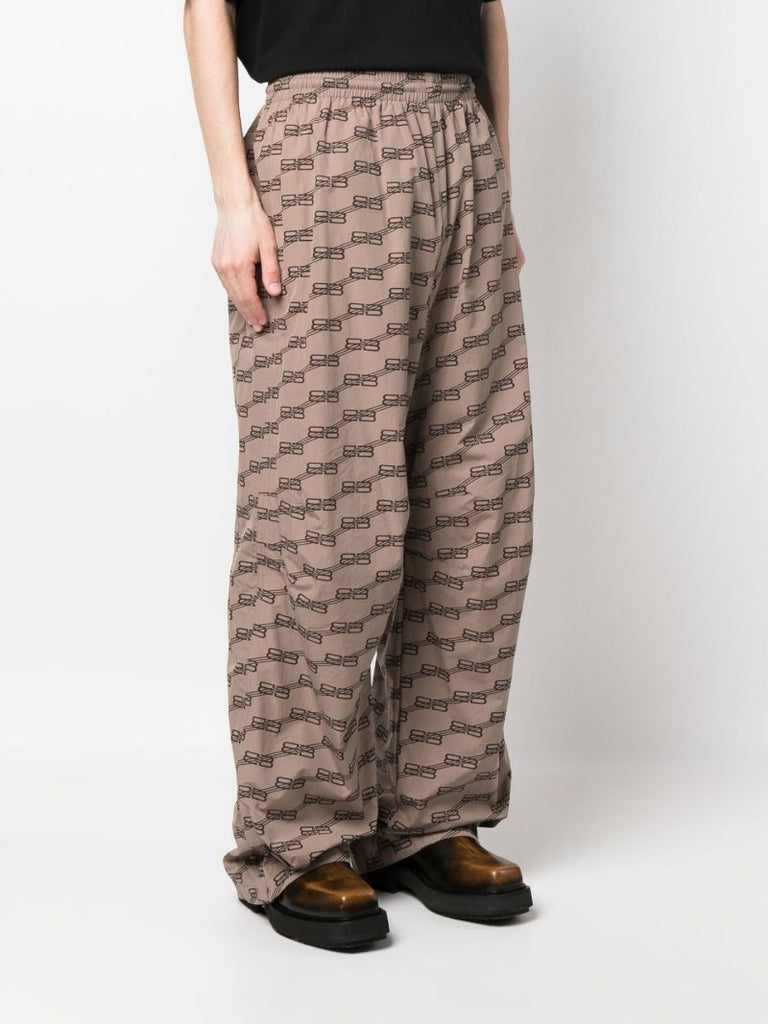 Neutral Monogram Print Track Pants