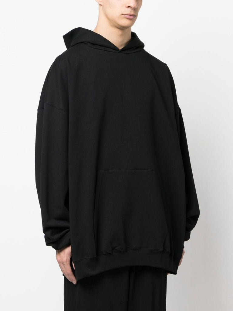 Black Embroidered Logo Hoodie