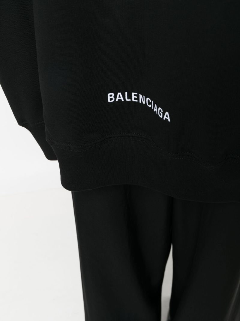 Black Embroidered Logo Hoodie