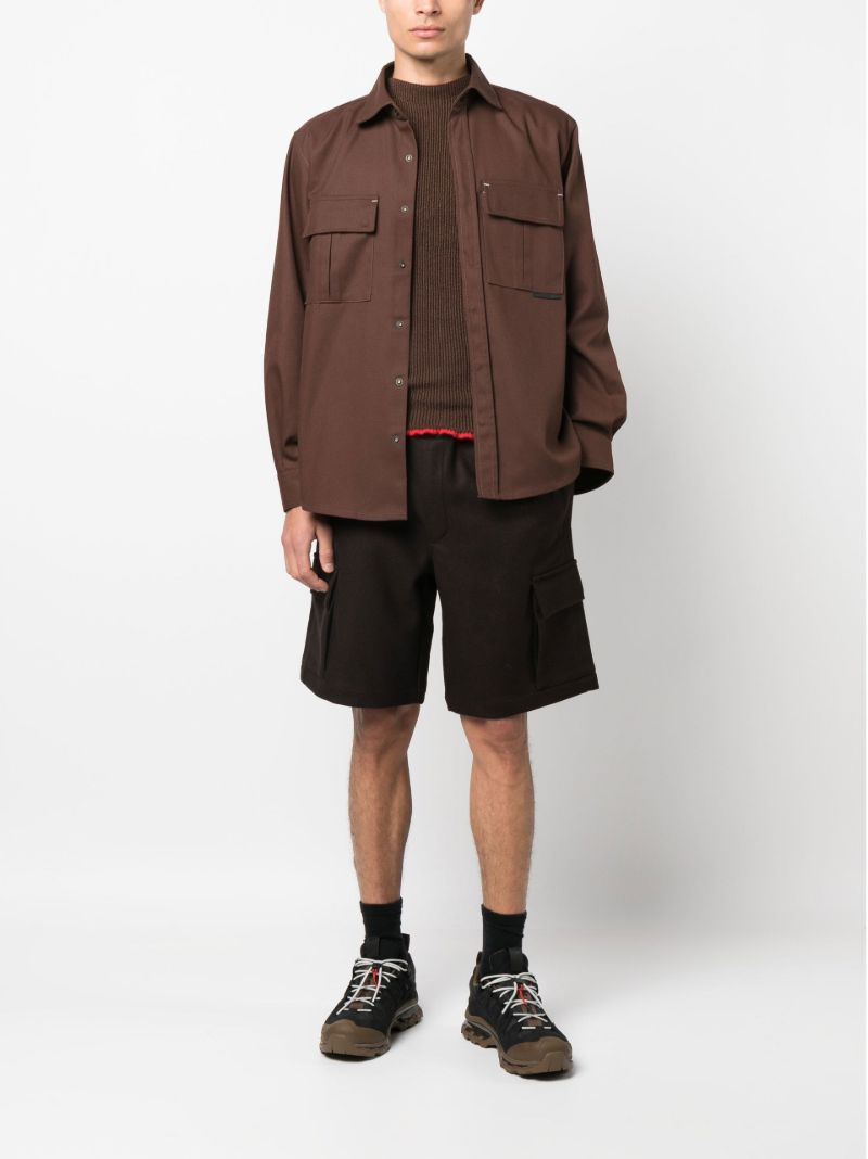 X Soloman Brown Panno Utility Shorts