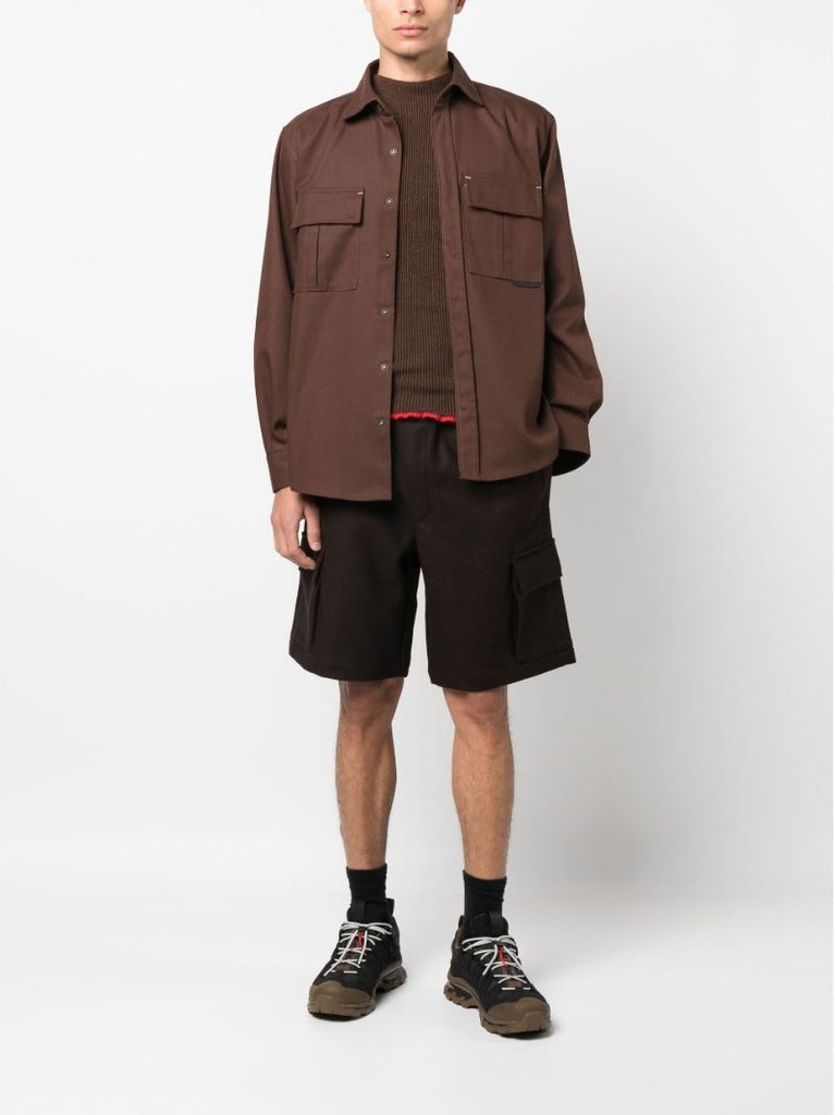 X Soloman Brown Panno Utility Shorts