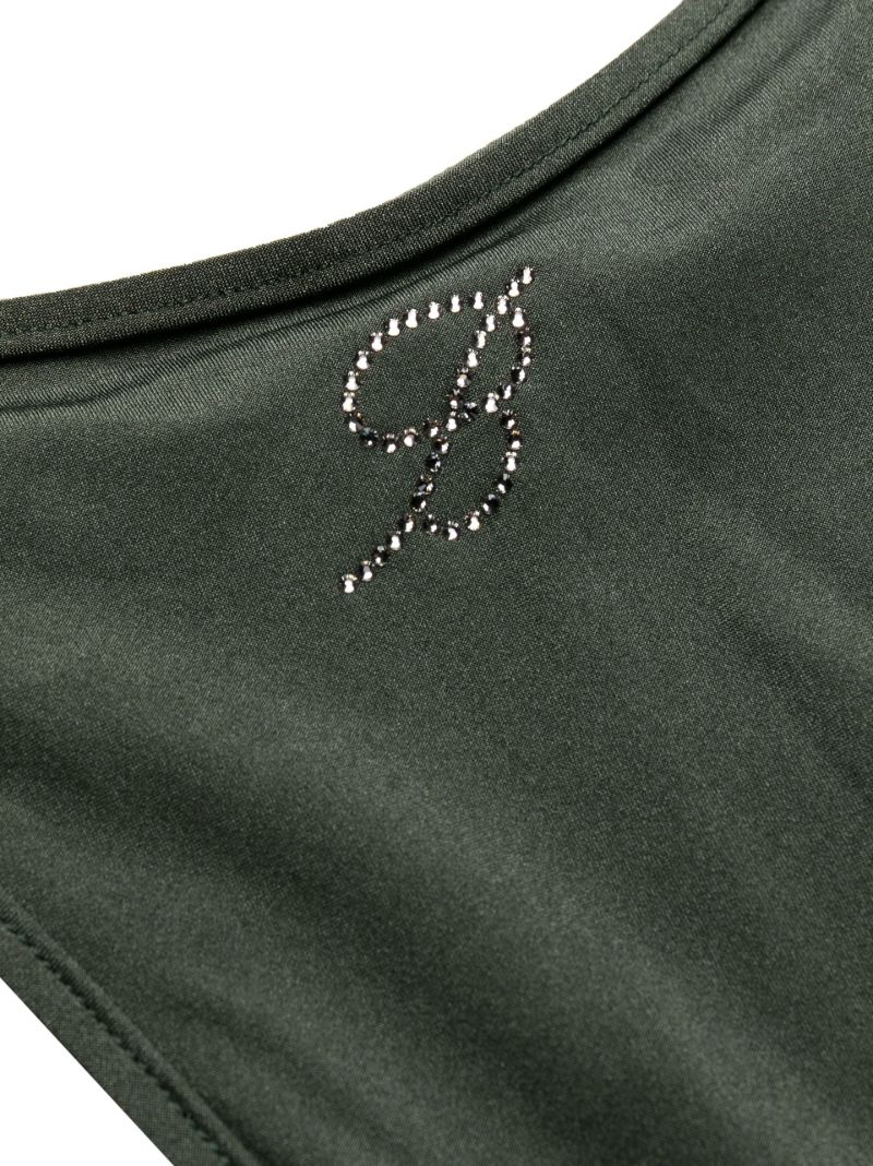 Green Cut-out Logo Bikini