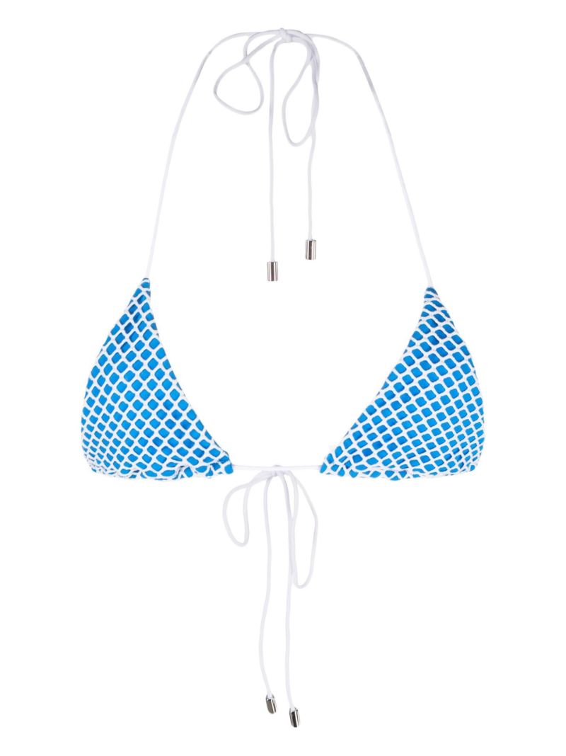 Blue Lena Triangle Bikini Top