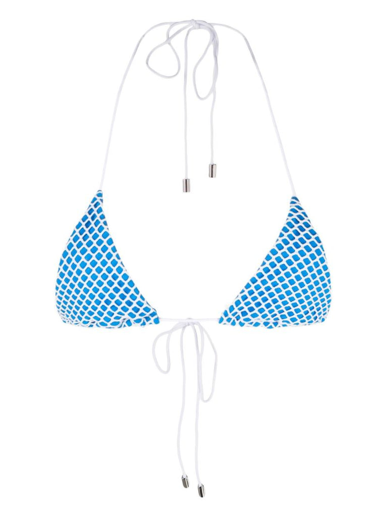 Blue Lena Triangle Bikini Top