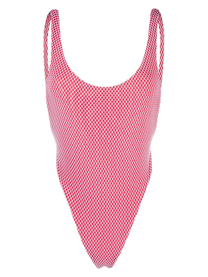 Red Pamela Diamond Print Swimsuit