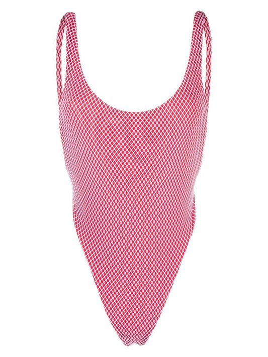 Red Pamela Diamond Print Swimsuit