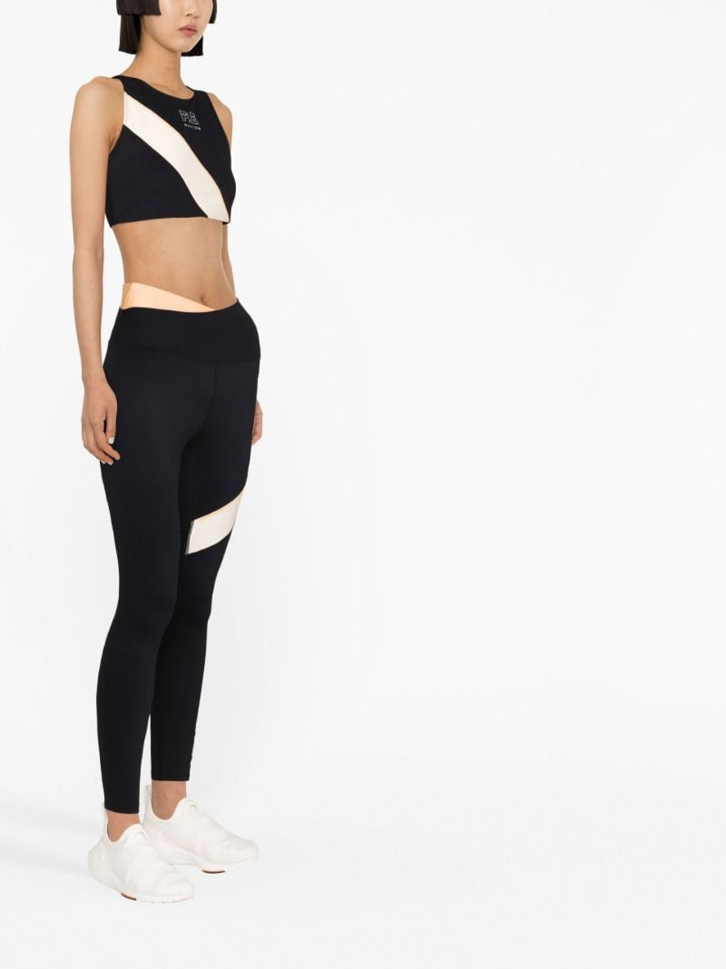 Black Logo-print Panelled Sports Bra