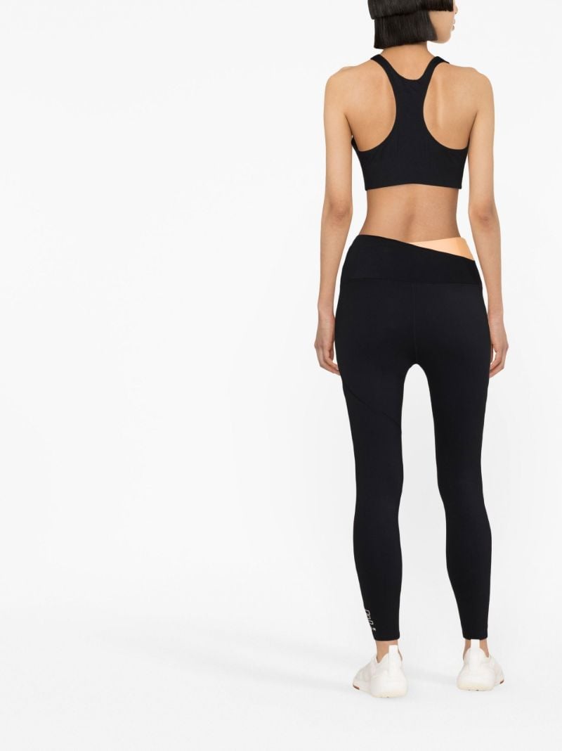 Black Logo-print Panelled Sports Bra