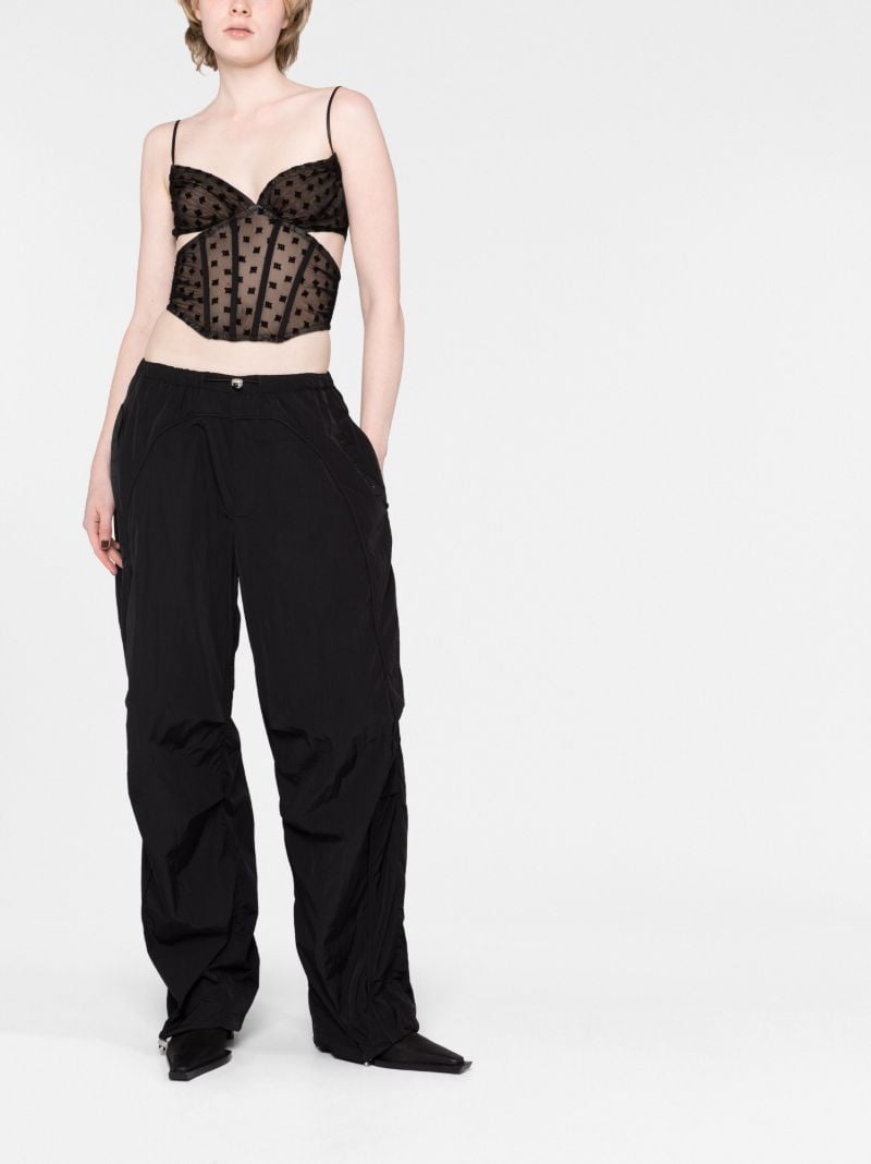 Black Monogram Mesh Corset Top