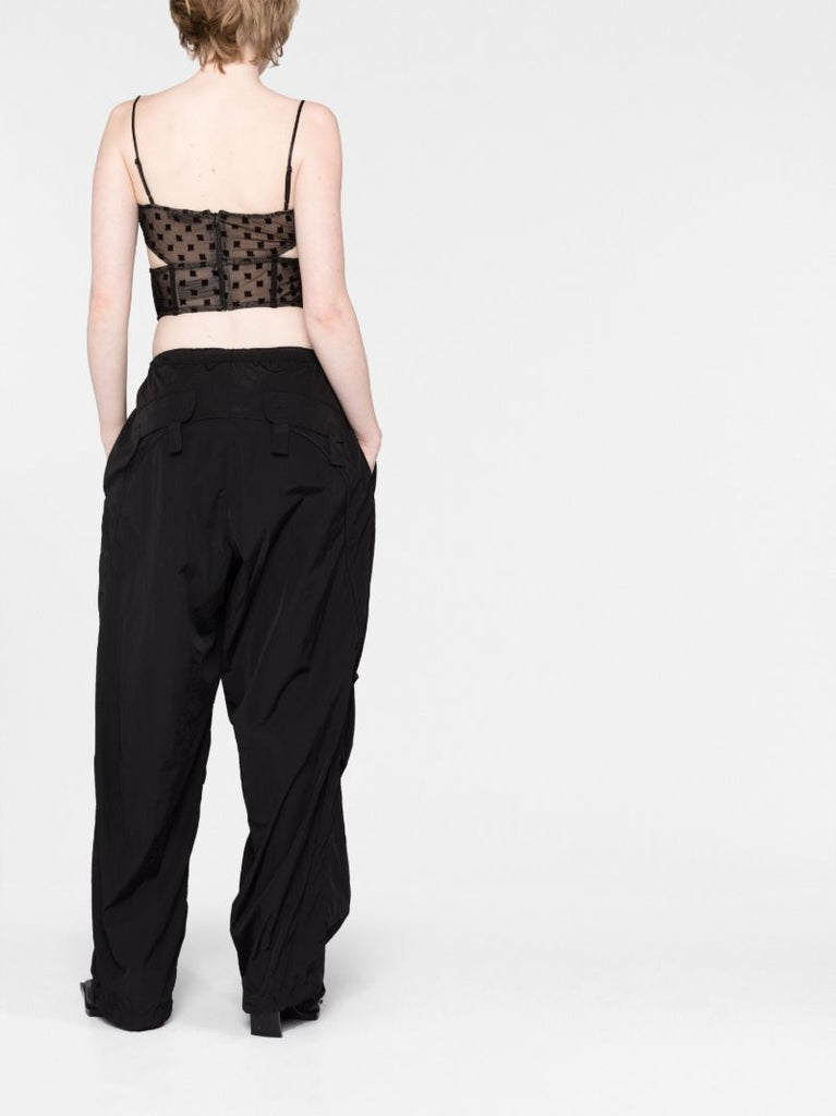 Black Monogram Mesh Corset Top