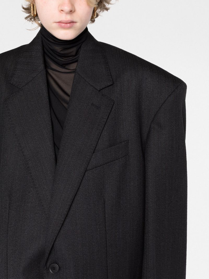 Black Oversized Wool Blazer