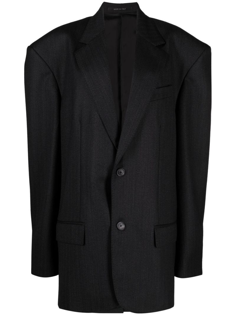 Black Oversized Wool Blazer