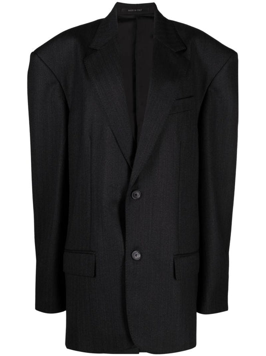 Black Oversized Wool Blazer