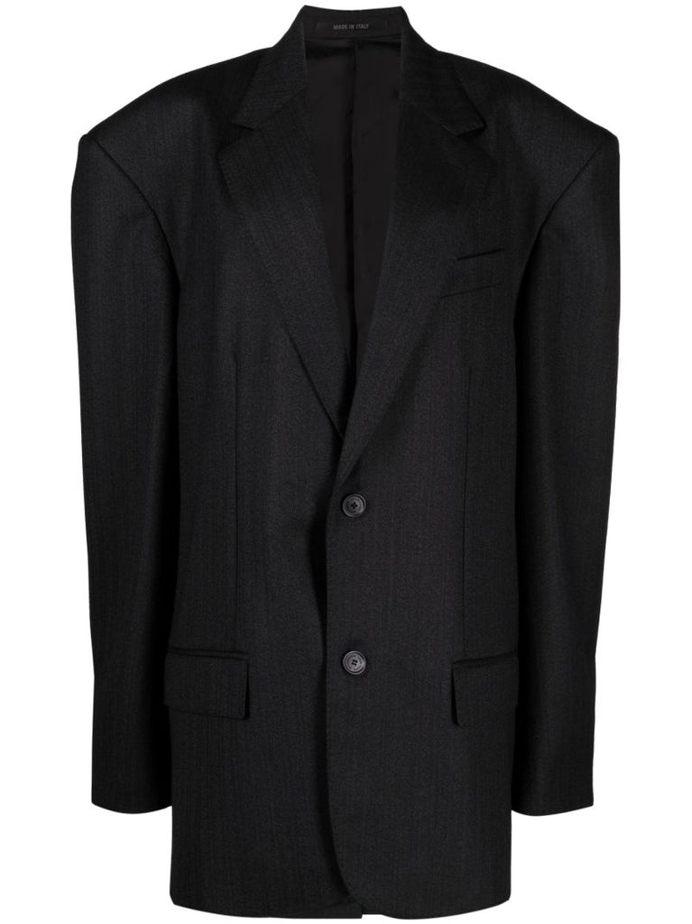 Black Oversized Wool Blazer
