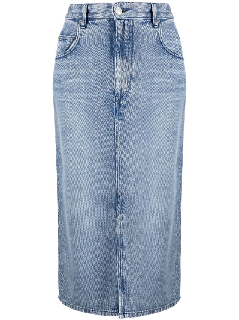 Blue Tilauria Denim Midi Skirt