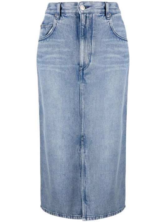Blue Tilauria Denim Midi Skirt