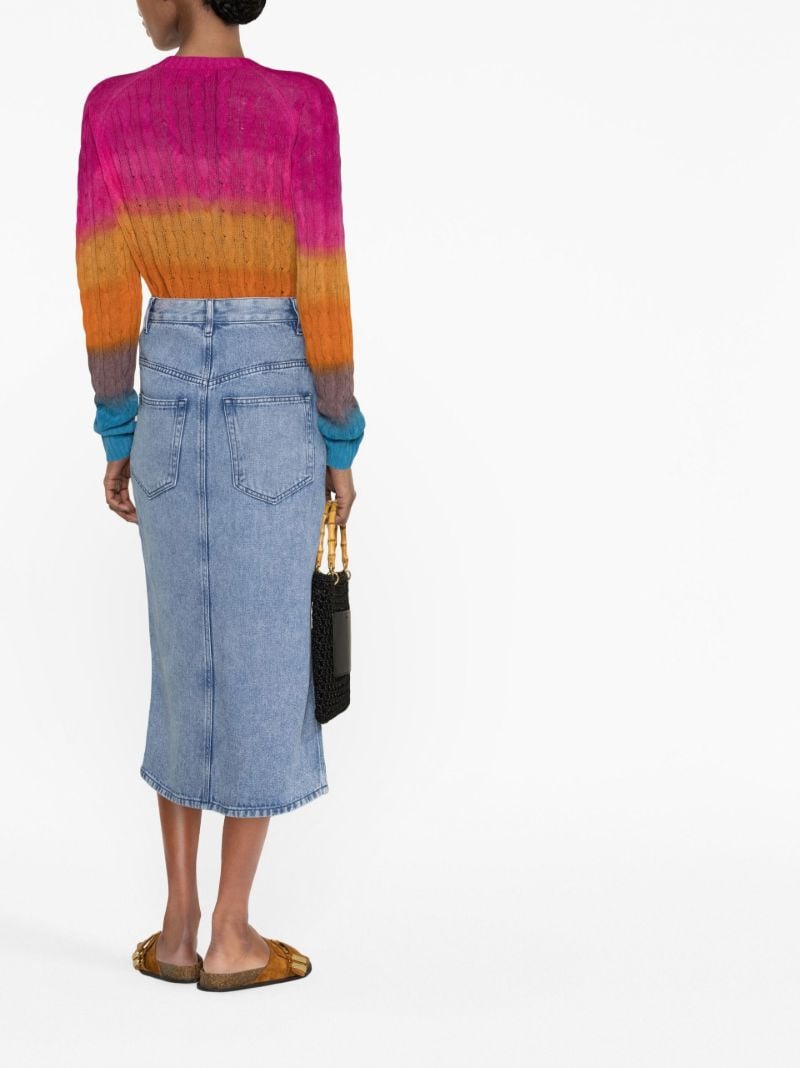 Blue Tilauria Denim Midi Skirt