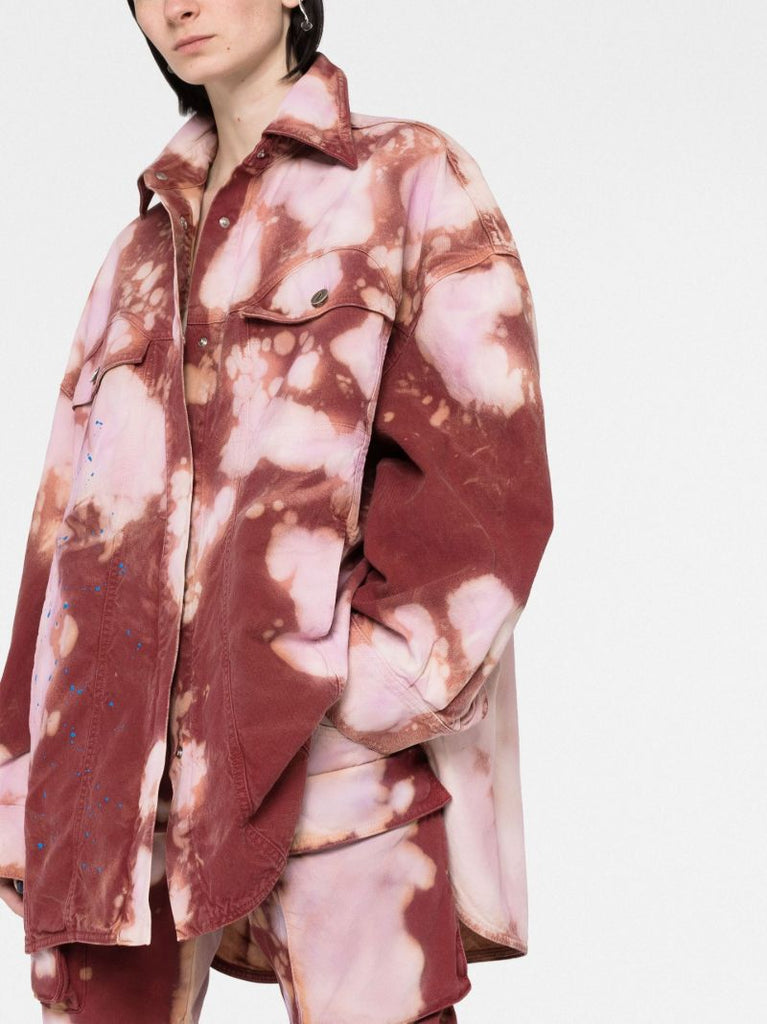 Pink Elaine Tie-dye Denim Jacket