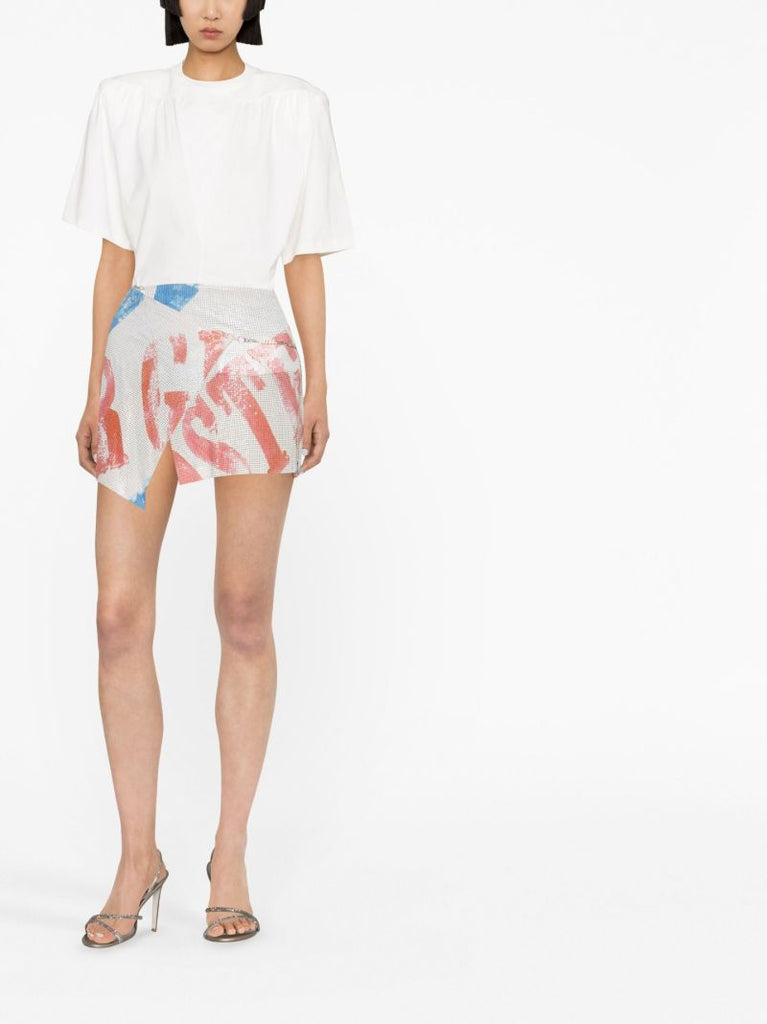 White Jewel Cut-out T-shirt