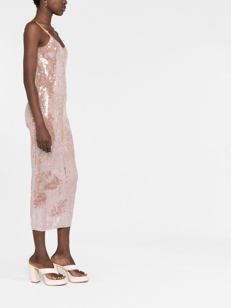 Pink Sequin-embellished Dress