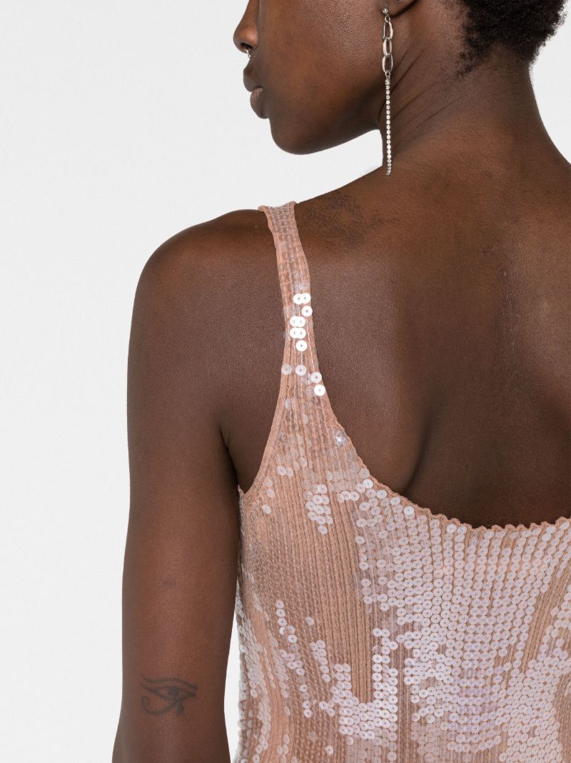 Pink Sequin-embellished Dress