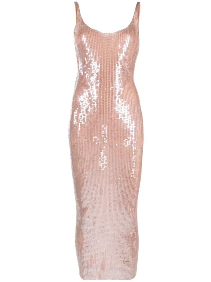 Pink Sequin-embellished Dress