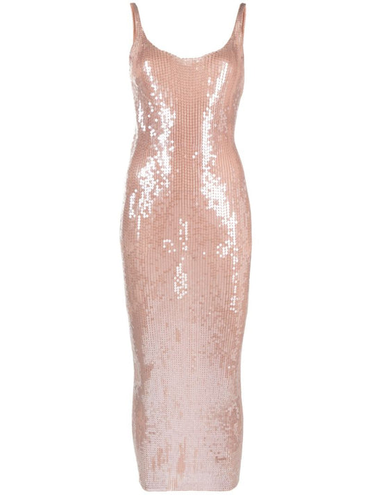 Pink Sequin-embellished Dress
