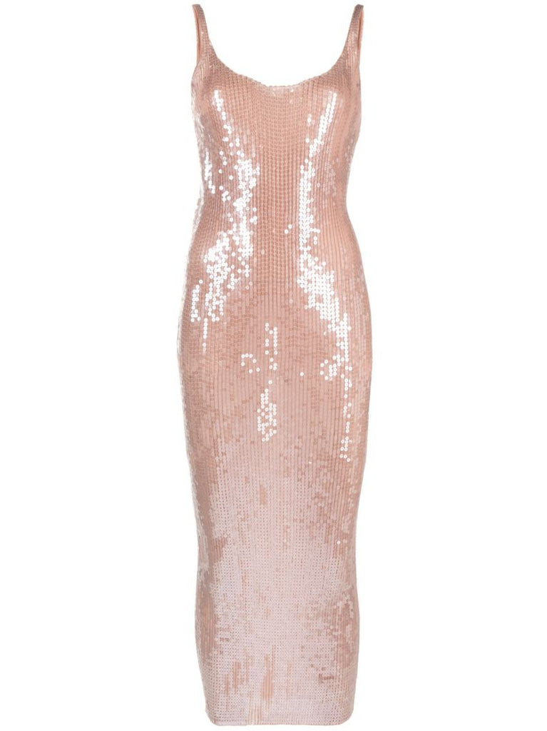 Pink Sequin-embellished Dress