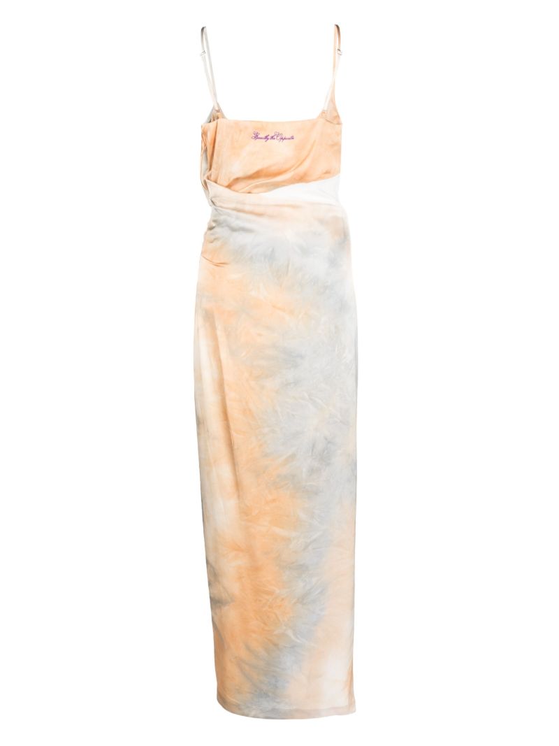 Orange Tie-dye Midi Dress