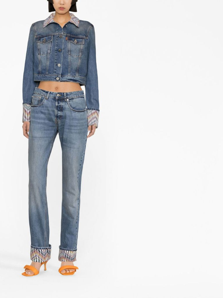 Blue Cropped Denim Jacket