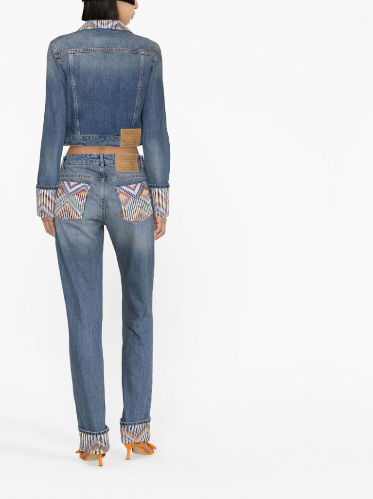 Blue Cropped Denim Jacket