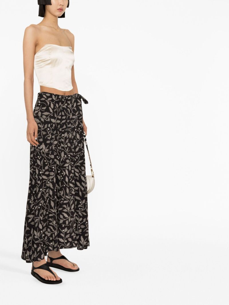 Black Elonae Floral Print Skirt