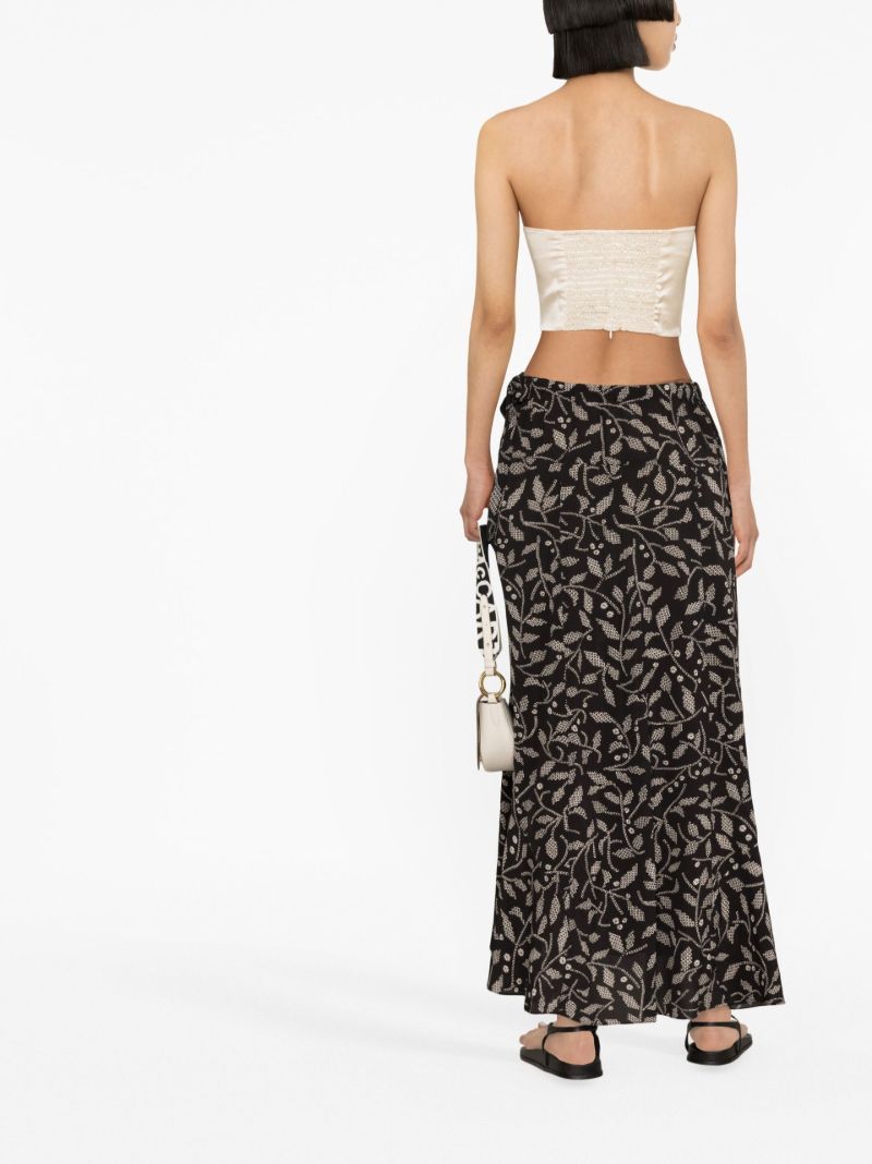 Black Elonae Floral Print Skirt