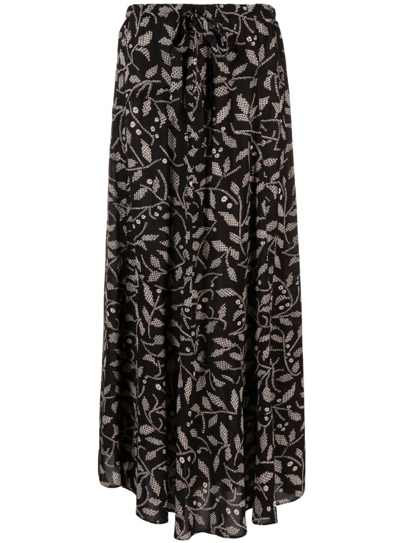 Black Elonae Floral Print Skirt