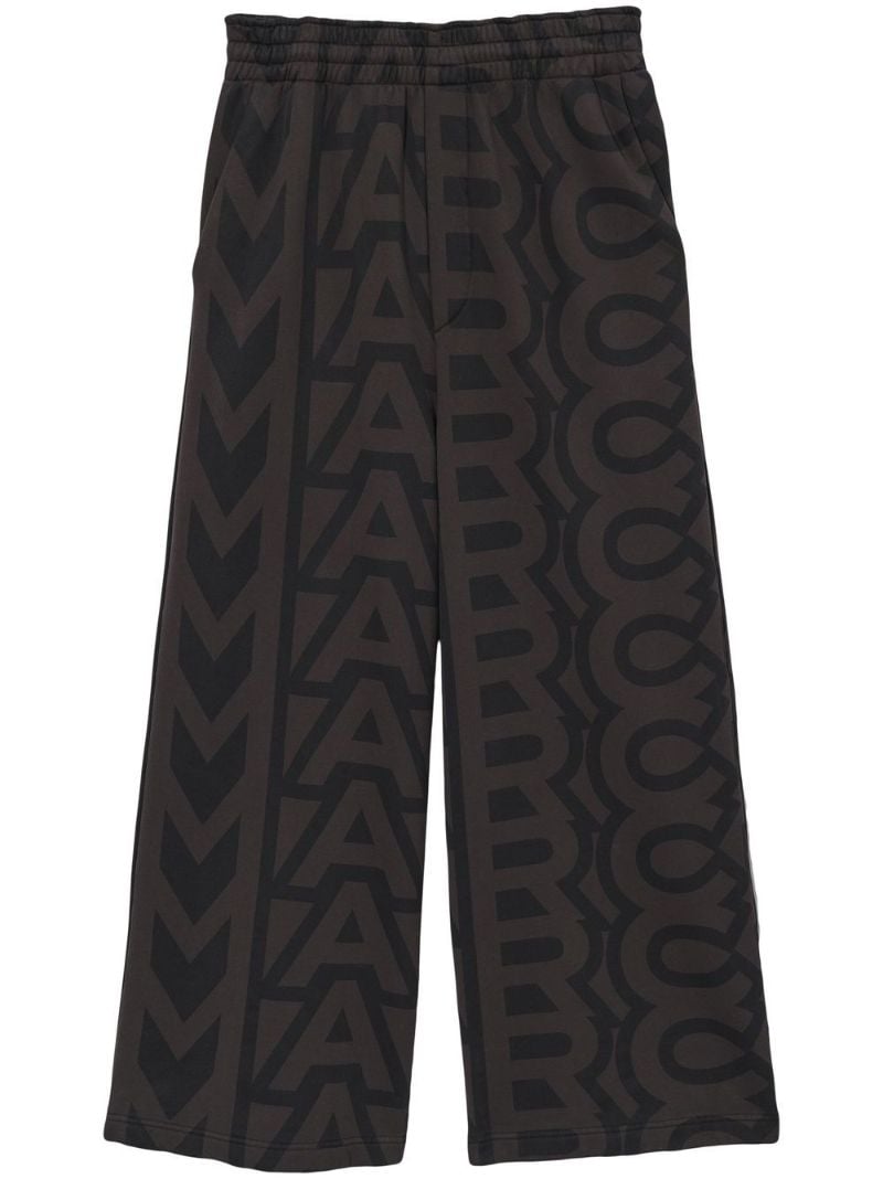 Brown and Black Monogram Print Oversized Track Pants
