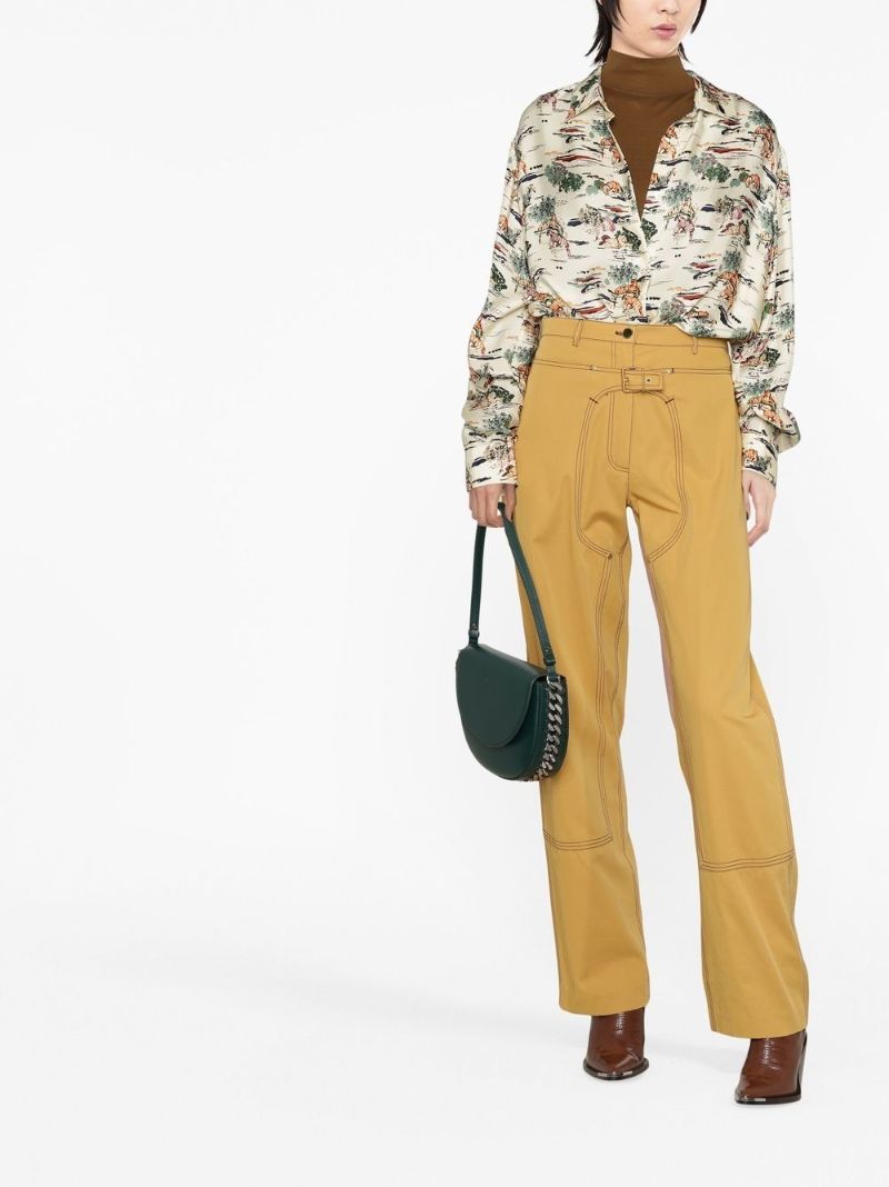 Yellow Straight-leg Cotton Trousers