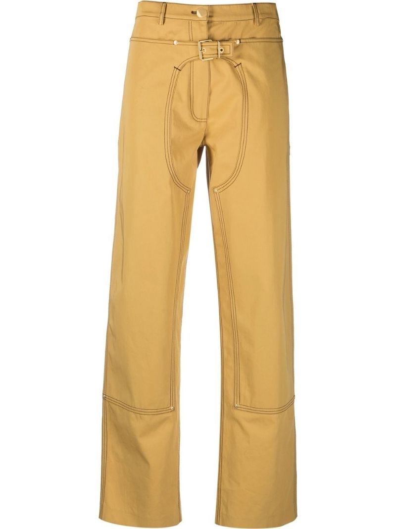 Yellow Straight-leg Cotton Trousers