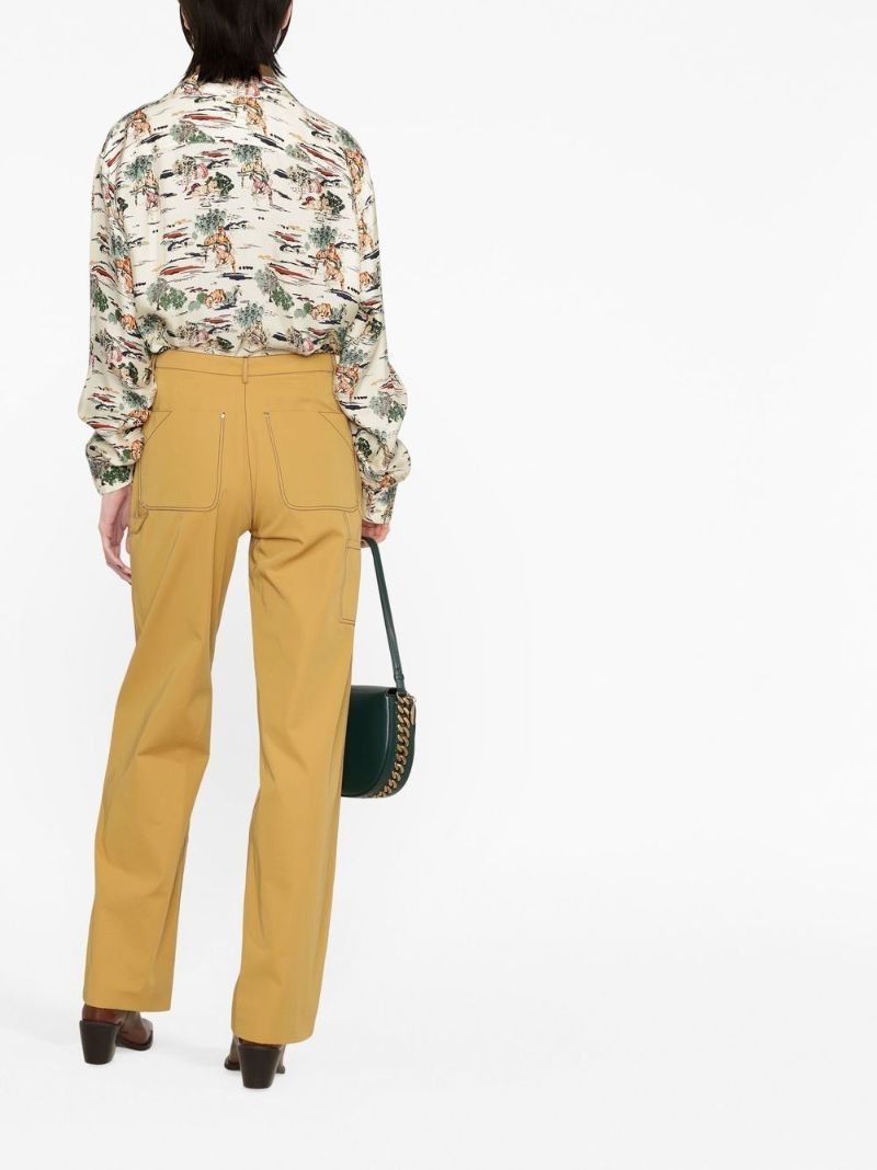 Yellow Straight-leg Cotton Trousers