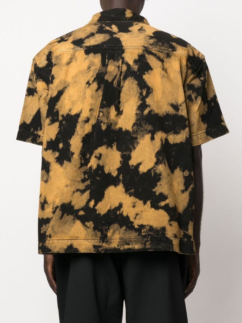 Black Tie-dye Denim Shirt