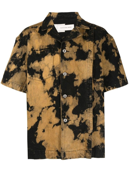Black Tie-dye Denim Shirt