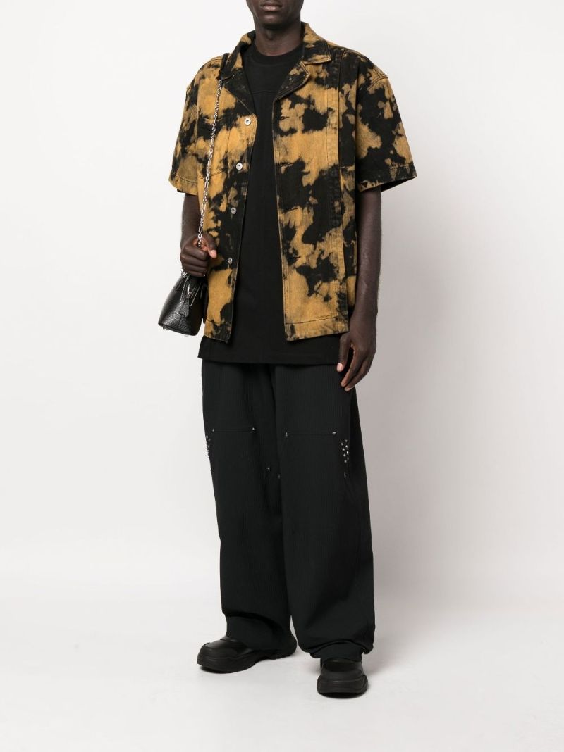 Black Tie-dye Denim Shirt