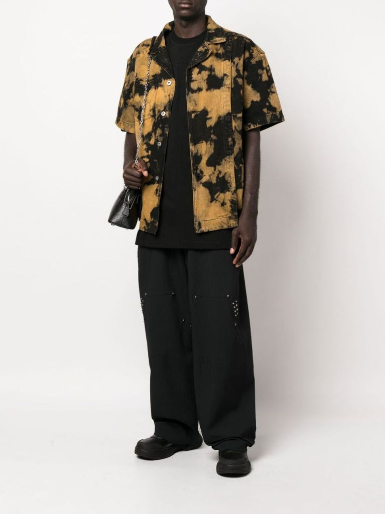 Black Tie-dye Denim Shirt