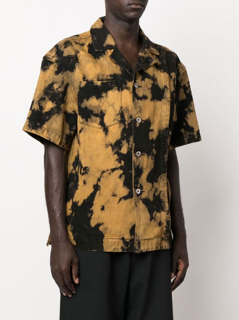 Black Tie-dye Denim Shirt
